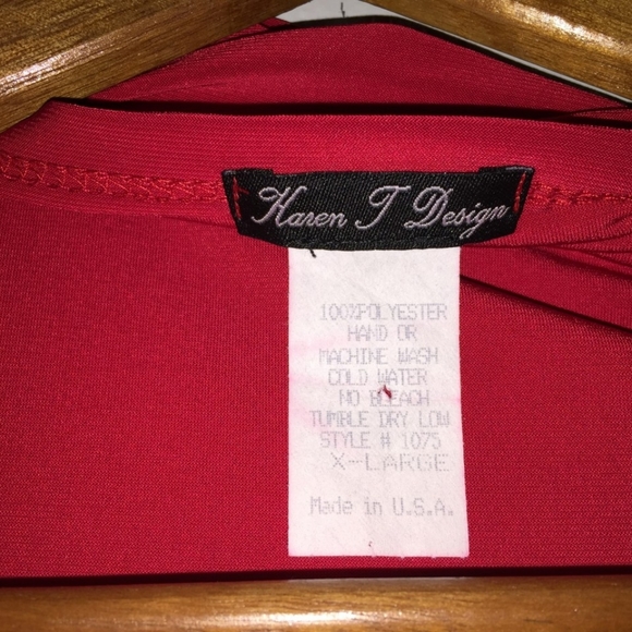 Cherry red long flowing cocktail dress x-large - Picture 4 of 10